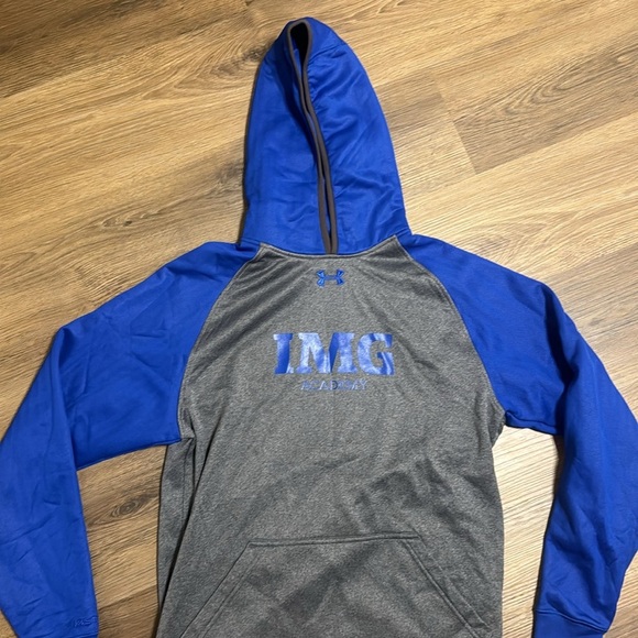 IMG academy fleece lined hoodie - under armour gray with blue size small - Picture 3 of 7
